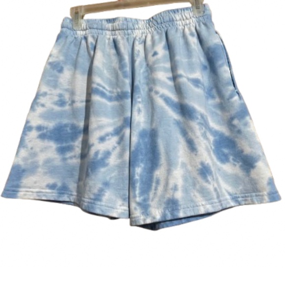 Bowery Supply Women’s Blue Multi Tie Dye with Cherry Blossom Print Shorts Sz-S - Picture 4 of 4